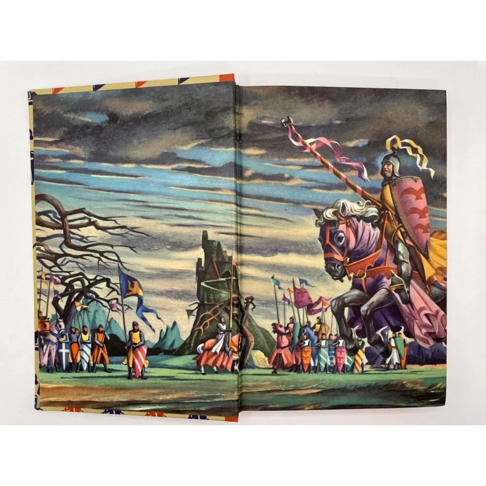 Vintage King Arthur and His Knights of the Round Table- Illustrated Book -1950